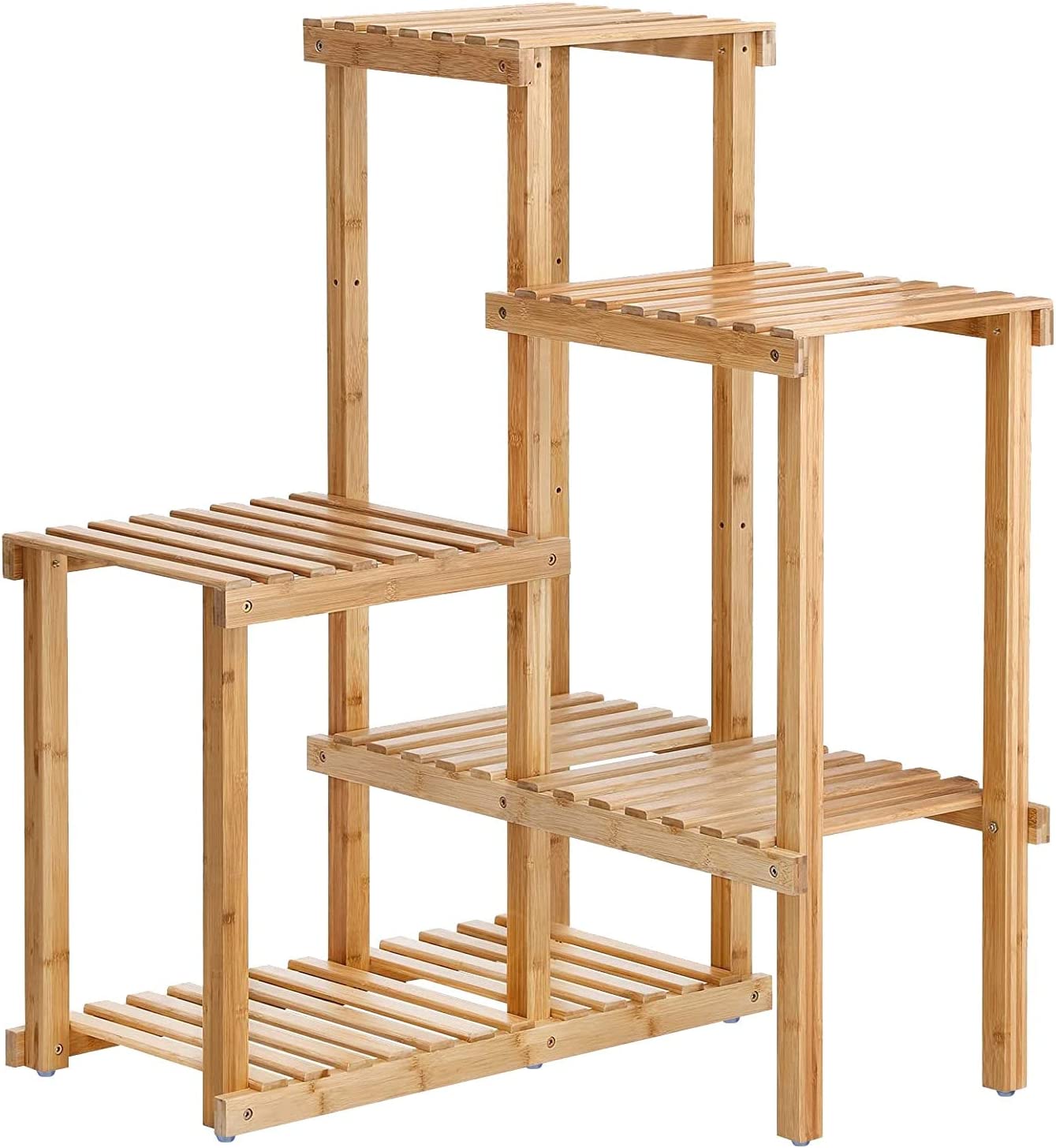 LHPY Bamboo Corner Plant Stand / Shelf Indoor Tiered Wood Rack