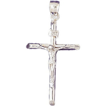 14K Yellow Gold INRI Crucifix Pendant - 49 mm