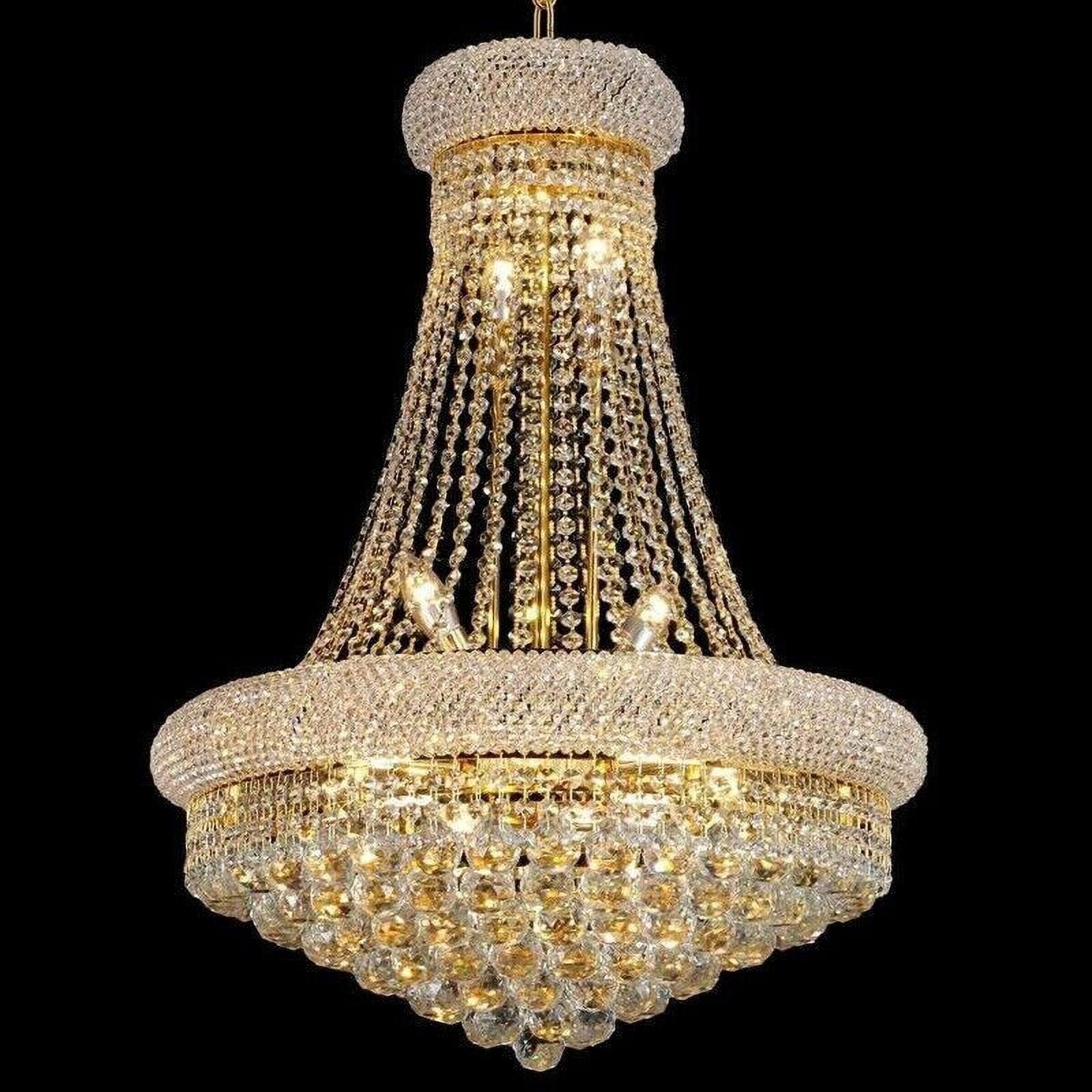 KPIBEST Crystal Chandelier Lights, 13-Light French Empire Country Foyer Chandelier Pendant, Hanging Ceiling Lighting Fixture