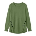 thumbnail image 7 of hotojiny Oversized Tshirts for Women Crewneck Curved Hem Tunic Tees Long Sleeve Loose Basic Tops Fall Pullover(Army Green,Large), 7 of 7