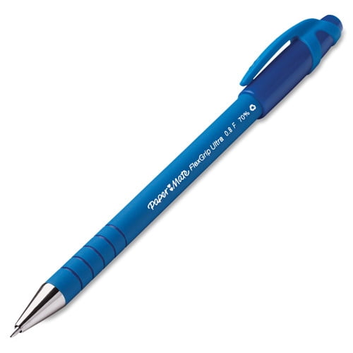 Paper Mate FlexGrip Medium Non-Retractable Ballpoint Pen, Medium, Pack of 12