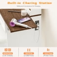 thumbnail image 6 of Esmlada Vanity Desk with Mirror and Lights, Vanity Desk Table Set with Storage Bench, Power Outlet, for Bedroom, Brown, 6 of 8