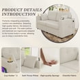 thumbnail image 3 of 68" Chenille Two Seater Couch, Living Room Loveseat with Usb Charging, Upholstered Loveseat with Storage for Living Room, Beige, 3 of 9