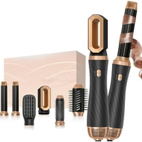 6 in 1 Blow Dryer Brush Device, Detachable Hair Dryer Brush Air Curler Air Styler Wrap, Curly Twist Hot Curling Iron, Blow Dryer Hot Brush Styler Negative Ion Brush, Travel Hair Styling Tool Home Use