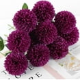 thumbnail image 3 of 8Pcs Artificial Chrysanthemums Flowers Ball Flowers, Fake Mums Flowers Silk Fall Flowers for Autumn Home Decor Indoor Floral Arrangement Table Centerpiece,11.2X3.5inch, 3 of 7
