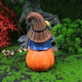 thumbnail image 6 of Resin Gnome Pumpkin Resin Garden Gnome Statue Thanksgiving Fall Gnome Figurine Gnome Sitting on Pumpkin Figure Micro Landscape Gnome Ornament for Patio Yard Lawn Indoor Outdoor, 6 of 7