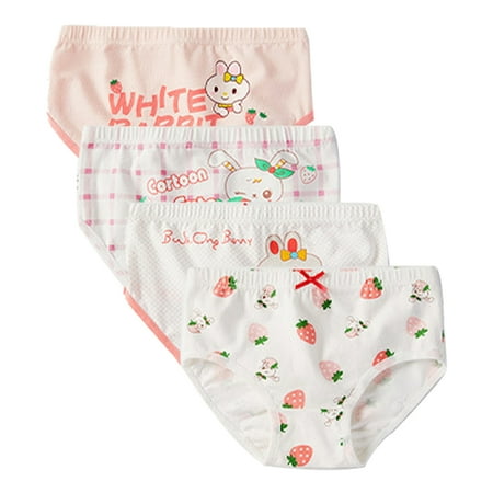 

Esaierr 4PCS 2-12 Years Girls Triangle Panties for Baby Kids Toddler Thin Antibacterial Breathable Panties Cotton Underwear Boxer Briefs