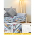 thumbnail image 4 of Pink Blue Flowers Couch Cushion Covers Stretch, Washable Sofa Seat Covers Individual Seat Cushion Sofa Slipcovers Spring Floral Pastoral Birds Leaves Couch Cover Furniture Protector L-1PCS, 4 of 7