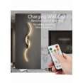 thumbnail image 1 of 1pc USB Rechargeable LED Wall Light, Dimmable With Remote Control, 5V2A 4000mAh, 60/80cm LED Long Strip, Black Aluminum Iron Material, Easy To Install For Bedroom Living Room Corridor Staircase Restau, 1 of 5