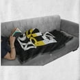 thumbnail image 6 of YOLO Soft Flannel Fleece Throw Blanket, Contemporary Style Message on Life in a Speech Bubble Grunge Background, Cozy Plush for Indoor and Outdoor Use, 70" x 90", Black White and Yellow, by Ambesonne, 6 of 6