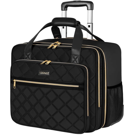 Ytonet Rolling Laptop Bag Women, Rolling Briefcase for Women, 17.3 Inch Laptop Bag with Wheels Rolling Computer Bag Laptop Case for Work Travel Colle