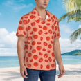thumbnail image 3 of Pofeuu Tomato Print Hawaiian Shirt for Men Sleeves Casual Button Down Summer Beach Dress Shirts T-Shirts,Small, 3 of 7