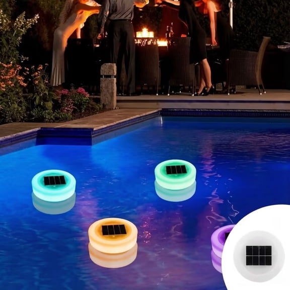 Solar Pool Ionizer, with Solar Light Sensor Lamp, Dynamic RGB Lighting Effects, Floating Dispenser Fits,Suitable for Garden Path and Party Decorations