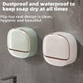 thumbnail image 7 of 1PC Soap Holder with Drain Tray, Wall Mounted Soap Holder, No-Drill Waterproof Soap Dish Holder with Flip Lid for Bathroom, 7 of 7