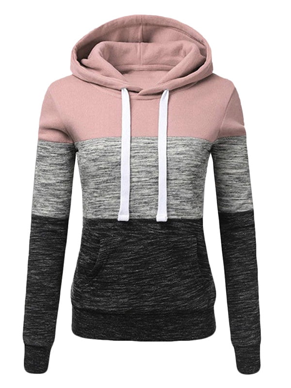 colorblock sewing patchwork fleece hoodie