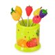 thumbnail image 1 of Juego de 6 tenedores de acero inoxidable para fruta, postres y tartas, regalo para fiestas en casa (verde), 1 of 5