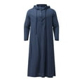 thumbnail image 3 of Men's All-Season Muslim Thobe - Solid Color, Button Hooded Design, Polyester Fabric, Long Robe with Pocket for Daily Wear, 3 of 6