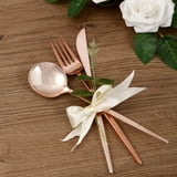 Efavormart 24 Pack | Rose Gold/Blush Sleek Modern Flatware Set, Premium ...
