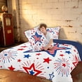 thumbnail image 4 of Manfei Star Firework Queen Comforter Set, Patriotic July Fourth Comforter Sets Queen, White, Navy Reversible 3-Piece, 1 Comforter and 2 Pillowcases, 4 of 6