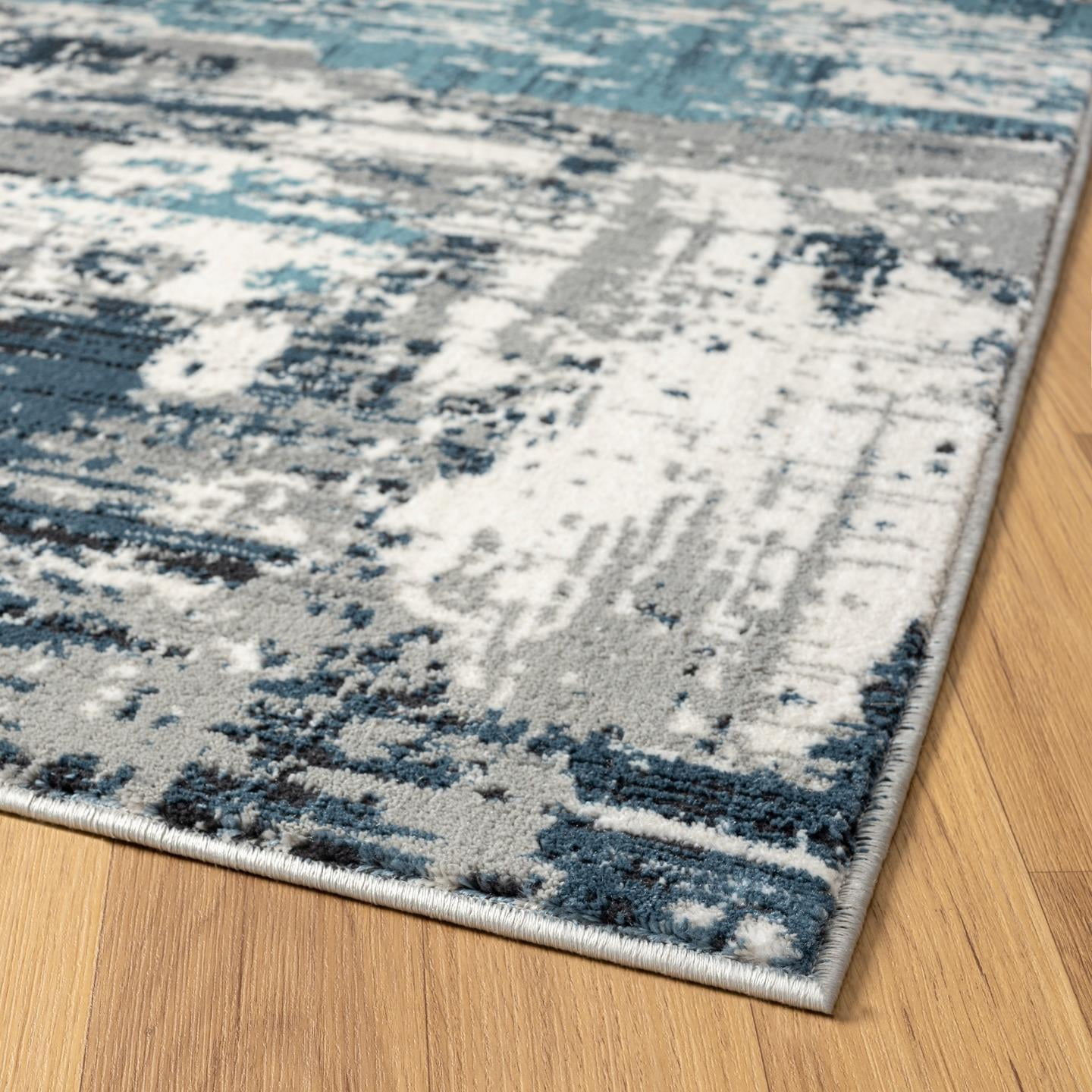 Luxe Weavers Modern Abstract Distressed Blue 6x9 Area Rug for Living Rooms and Bedrooms