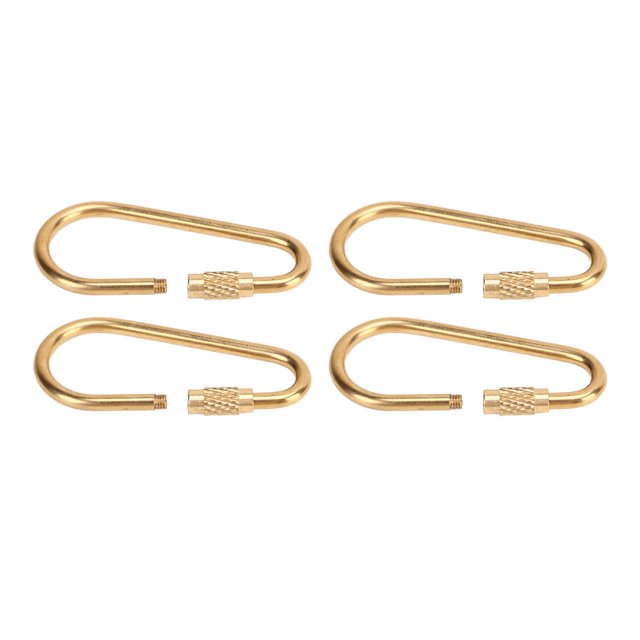 Brass Screw Lock Clip, 4 PCS Durable DIY Screw Lock Keychain Hook Brass for Hiking