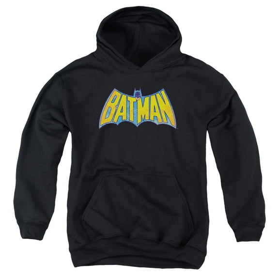 Dco - Batman Neon Distress Logo - Youth Hooded Sweatshirt - Large
