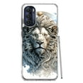 thumbnail image 1 of MUNDAZE Motorola Moto G Stylus 5G 2022 Abstract Lion Sculpture Shockproof Clear Hybrid Protective Phone Case Cover, 1 of 5