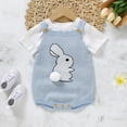 thumbnail image 6 of UACY Baby Girl Boy Easter Outfit Bunny Romper Sleeveless Knit Bodysuit Jumpsuit My First Easter Spring Clothes, 6 of 7