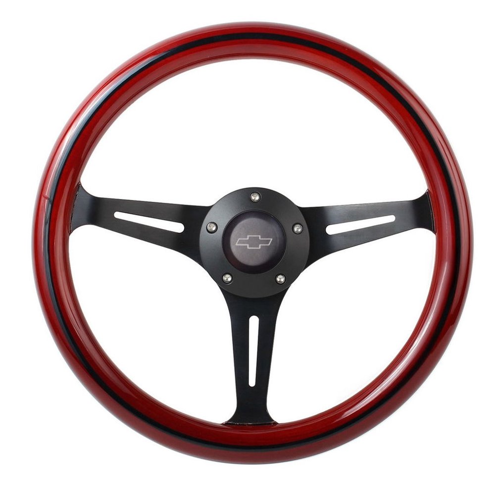 Chevy Truck with GM, Ididit Column Black Split Spoke Steering Wheel Kit