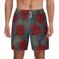 thumbnail image 2 of Goofa Ladybug Printed Men's Swim Trunks Board Shorts Quick Dry Mens Swimming Trunks with Compression Liner,Breathable Fit Hawaii Beach Shorts-X-Large, 2 of 9