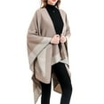 thumbnail image 2 of ASTARIN Winter Women's Cotton Shawl Wrap Poncho Ruana Cape, Cardigan Sweater Open-Front for Spring Fall Winter,Khaki&Beige, 2 of 7