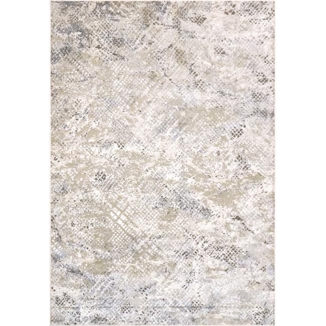 Dynamic Rugs CU24982012242 Tapis Rectangulaire Moderne Chateau 2 Pi. x 3 Pi. 5 Po. - 2242 Beige & Bleu