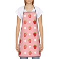 thumbnail image 2 of Naloa 1Pack Adjustable Bib Apron Waterdrop Resistant Cooking Kitchen Aprons for Women Men Chef, Strawberries Print, 2 of 5