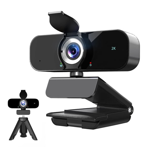 Webcam Lusinx 2K HD con Micrófono, USB, Cubierta de Privacidad