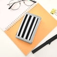 thumbnail image 7 of JIALIOU Nylon Trifold Card Wallet with ID Window Zipper Pocket for Men Women Teen Black and White Striped, 7 of 7