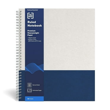 TRU RED Large Hard Cover Ruled Notebook Gray/Blue  3/Pack TR55737VS