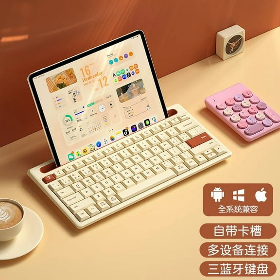 Wireless bluetooth keyboard with card slot high value light and portable girls office tablet keyboard