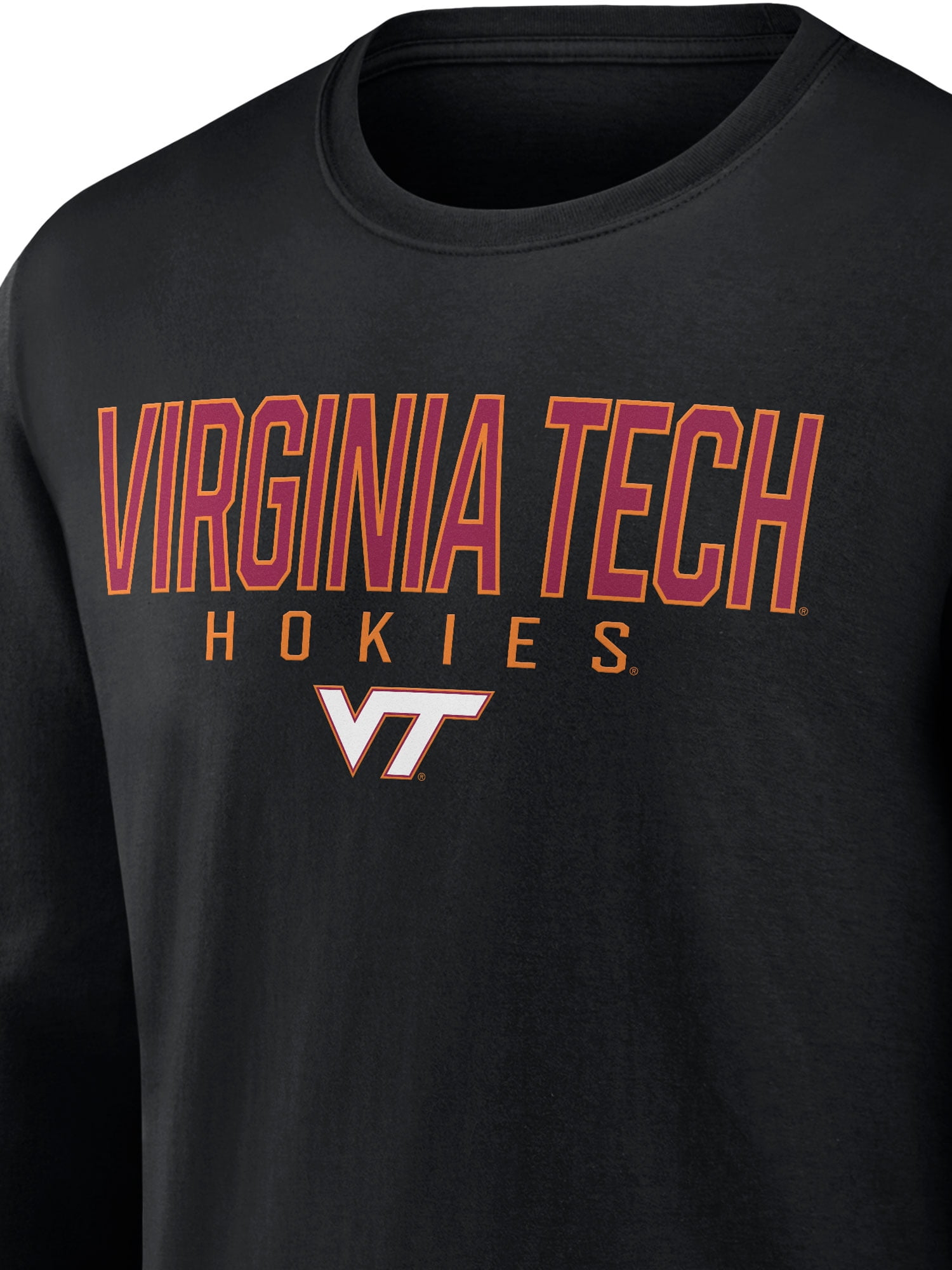NCAA Virginia Tech Hokies Men's Cotton Black Long Sleeve T-Shirt