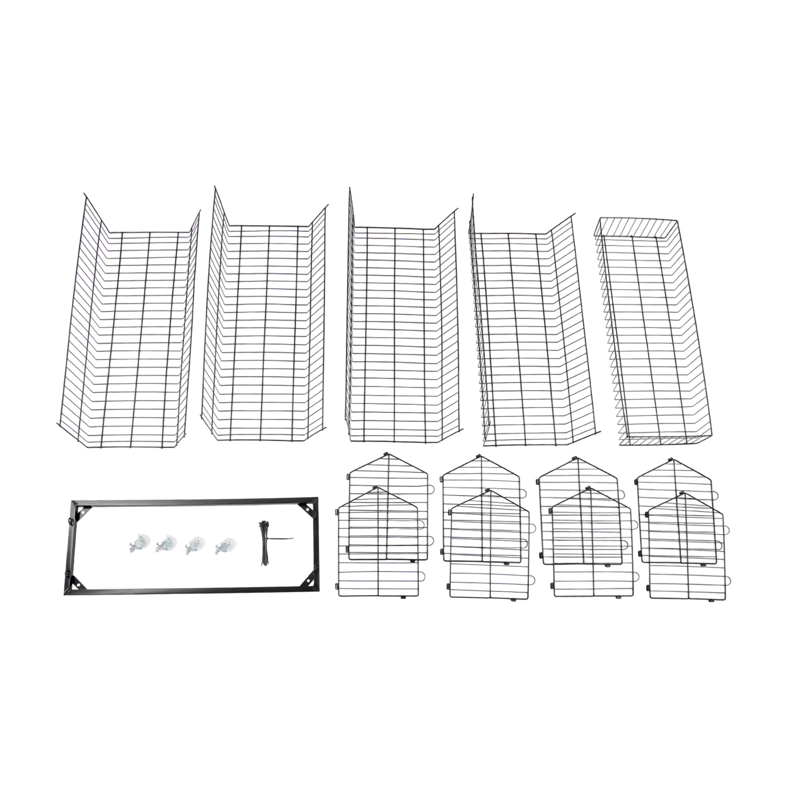 DUYIWAA 5 Layers Retail Display Rack Wire Grid Shelf Fruit Vegetable Snack Storage Basket with 4 Pulleys Black