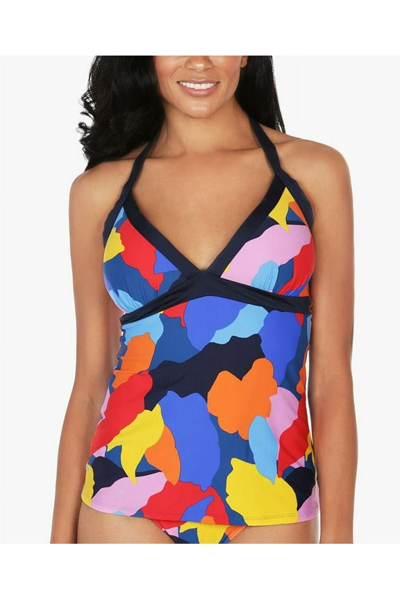 MULTI Castaway Halter Tankini Swim Top, US Small
