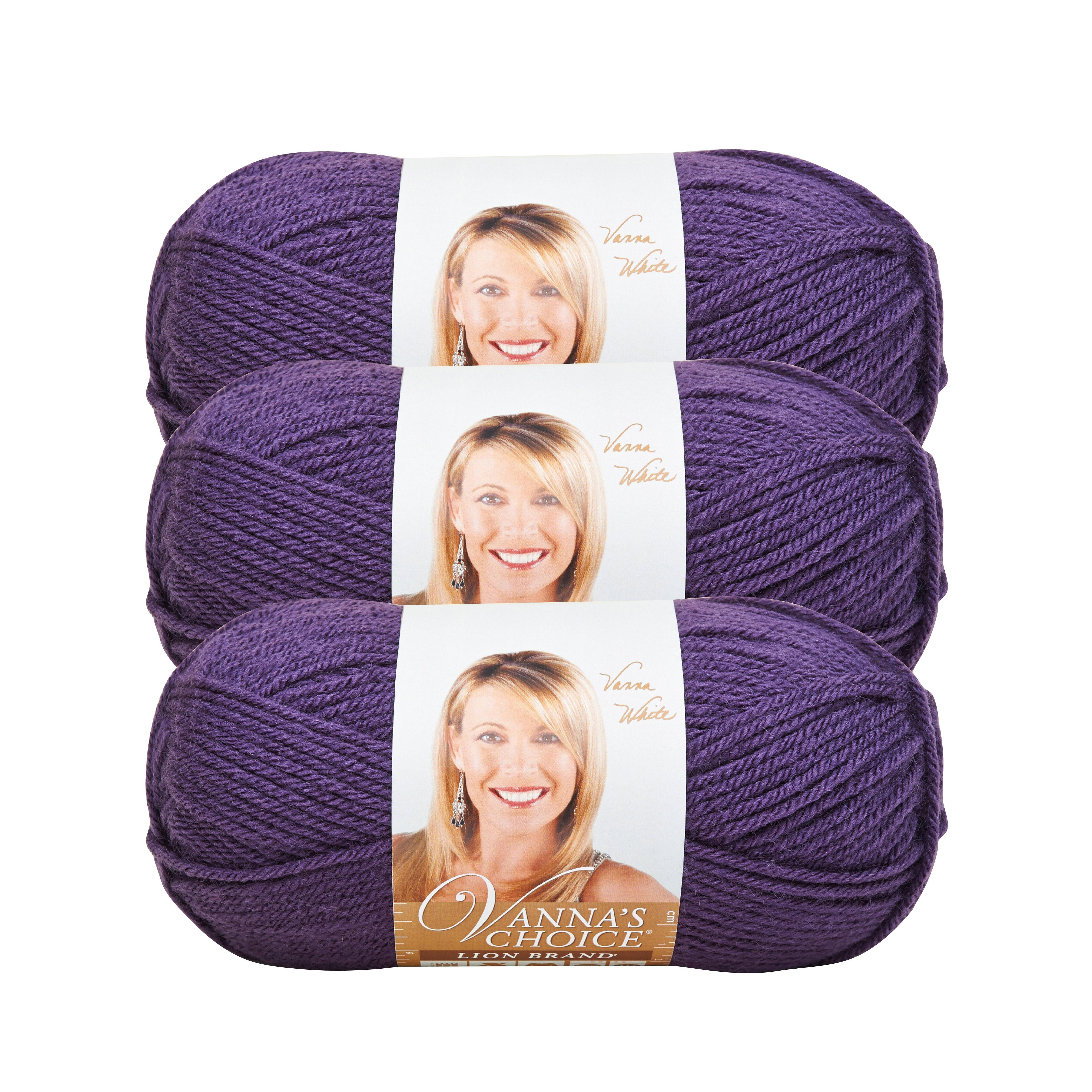 Lion Brand Yarn Vanna's Choice Purple Basic Medium Acrylic Purple Yarn