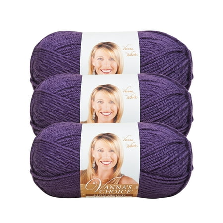UPC: 0842093102762 | Lion Brand Yarn Vanna s Choice Purple Basic Medium Acrylic Purple Yarn 3 Pack