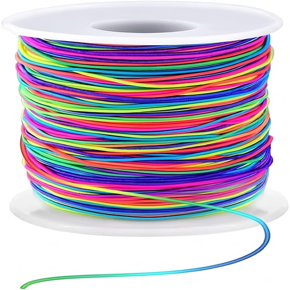 AUQ 1mm Stretchy Bracelet String,Sturdy Rainbow Elastic String for Jewelry Making,Necklaces,Beading and Crafts