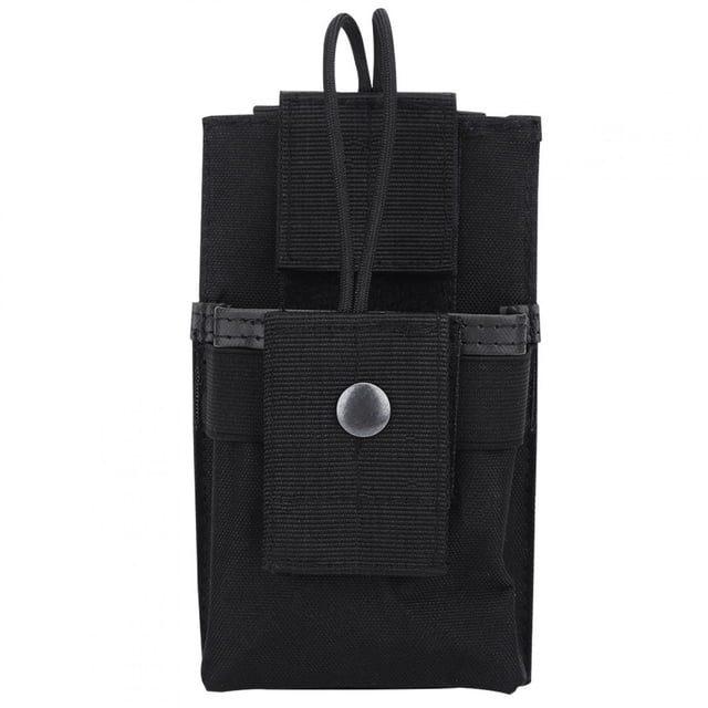 Bolsa portátil de nailon para Walkie Talkie, funda con soporte para Radio para deportes al aire libre, color negro