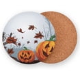 thumbnail image 2 of Halloween Creepy Forest with Pumpkin Drinks Coasters, Non-Scratch Cork Base Round Cups Mats for for Wooden Coffee Table, Cool Housewarming Gift for Home Decor, 2 of 7
