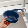 thumbnail image 3 of Gnmfd Multifunctional Faucet Sink Basket with Hook for Kitchen Utensils Dry and Wet Separation Fruit Vegetable Washing Practical Drainage Holes Cleaner Countertop Cute Stylish Kitchen Organizer, 3 of 4
