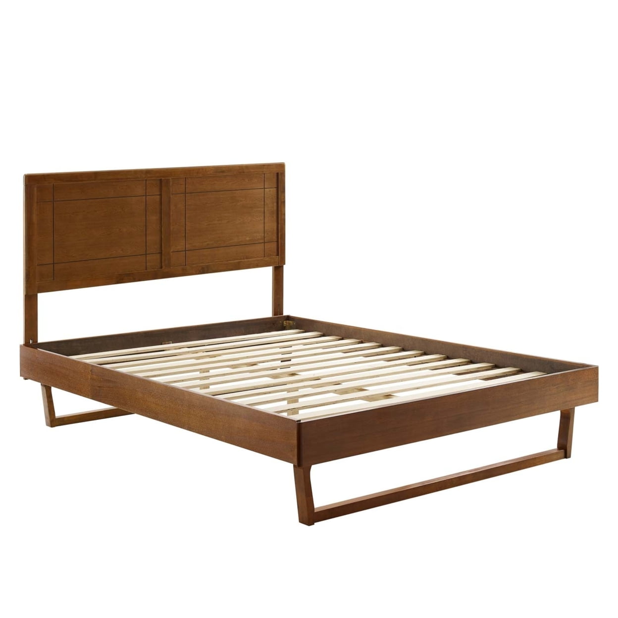 Modway Marlee King Wood Platform Bed With Angular Frame, Walnut