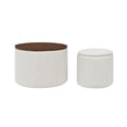 thumbnail image 5 of 23.62" Round Beige Chenille Ottoman / Provide Storage and Comfortable Seating, 5 of 7