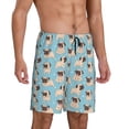 thumbnail image 2 of Uemuo Funny Cartoon Pugs Pattern Men's Short Pajama Pants – Soft & Breathable Lounge Shorts, Elastic Waistband with Pockets, Lightweight Sleepwear for All-Season Comfort-Large, 2 of 6