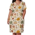 thumbnail image 2 of Vestido holgado de verano para mujer vestido con bolsillo libros florecidos y té, 2 of 6